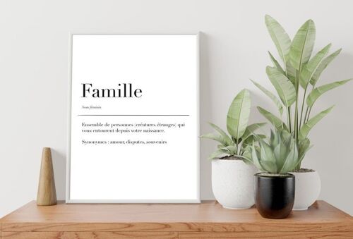 Affiche définition famille - idée cadeau