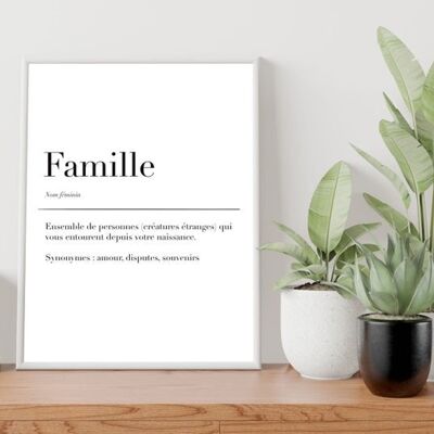 Affiche définition famille - idée cadeau