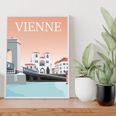 Affiche illustration ville Vienne