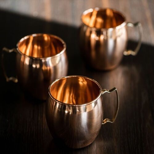 Plain beer mug copper - set of 3