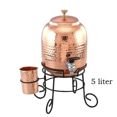 Hammer Copper Dispenser with cup 5 liters