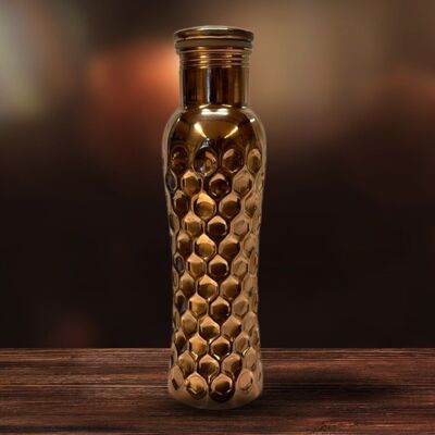 Pure Copper Water Bottle Diamond Polished - 1 liter