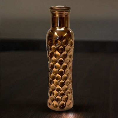 Botella de agua de cobre puro pulido con diamante - 1 litro