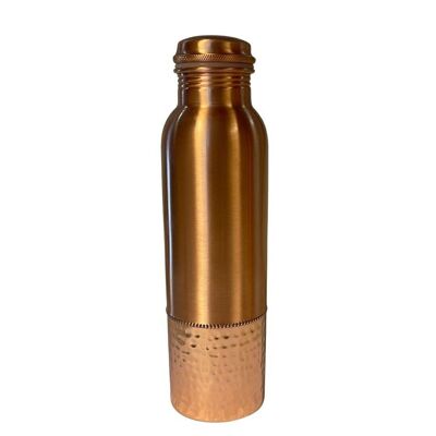 Pure Copper Water Bottle Half Hammered - 950 ml