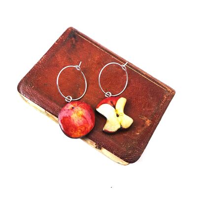 Apple earrings - Sterling silver hoops