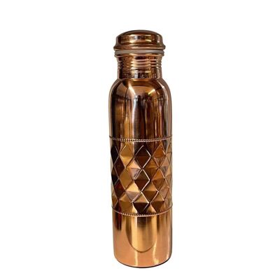 Botella de agua de cobre puro Dot Diamond Pulido - 1 litro