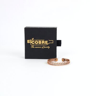 Pulsera de peso ligero de cobre puro con caja de regalo (diseño 31)