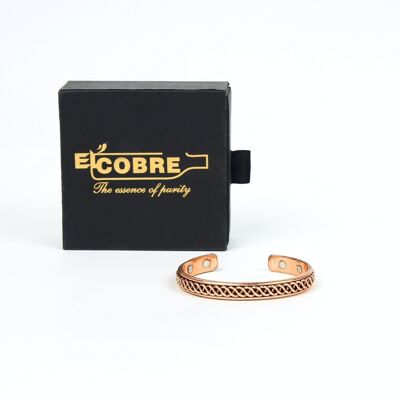 Bracelet magnétique en cuivre pur avec boîte-cadeau (design 32)
