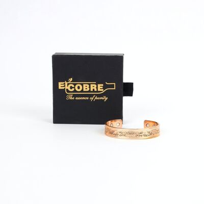 Pulsera de imán de cobre puro con caja de regalo (Diseño 27)