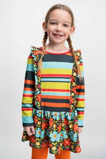 ROBE fille rayures fleuries multicolores - DUNBEATH 1