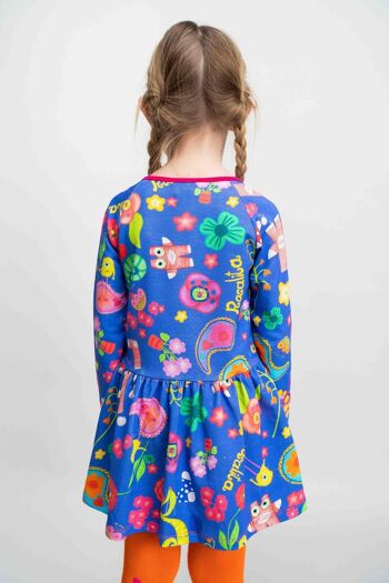 ROBE pour fille bleu coton fleurs - DURNESS 3