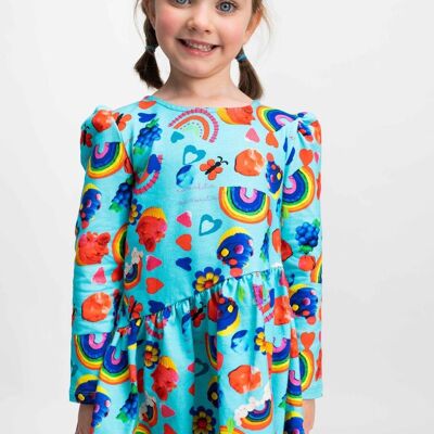 Blue cotton girl's DRESS - EDIM