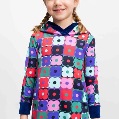 ROBE SWEATSHIRT fille multicolore coton fleurs - GOLSPIE