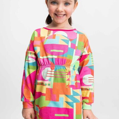Mehrfarbiges Mädchenkleid aus Baumwolle - KIRKWALL