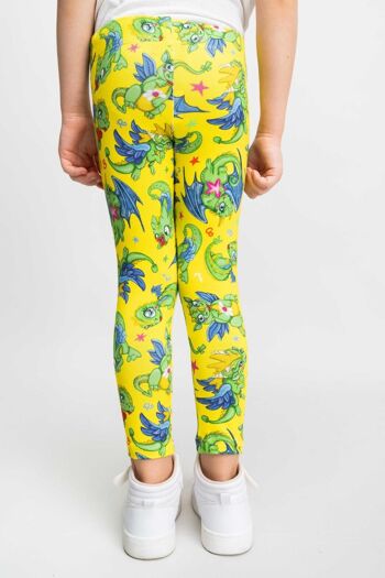 LEGGINGS fille coton dragon jaune - ALITINE 3