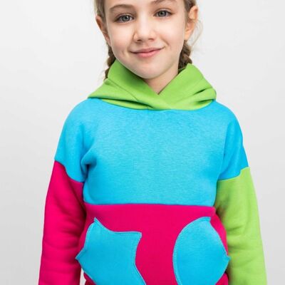 SWEATSHIRT girl blue pink green cotton - ARGYLL