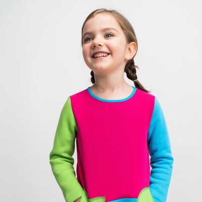 VESTITO per bambina in cotone rosa blu verde - ARGYLL