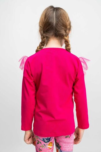 TUNIQUE fille en coton rose - BORDURES FUCHSIA 3