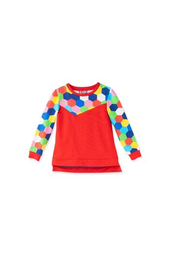 SWEATSHIRT fille coton rouge - BRIDGTON 4