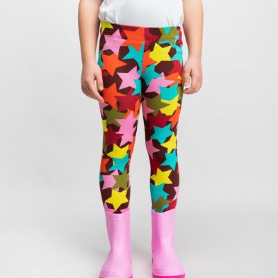 LEGGINGS pour fille coton étoiles multicolores - BUTE