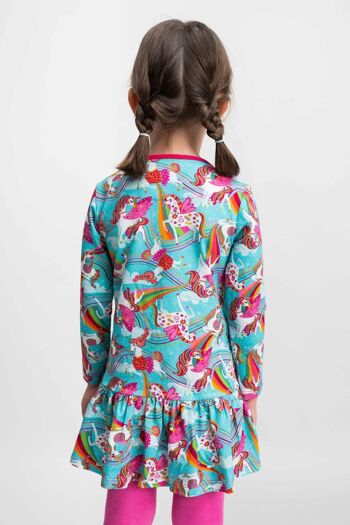 ROBE FILLE COTON LICORNE BLEU - CAIRNYAN 3