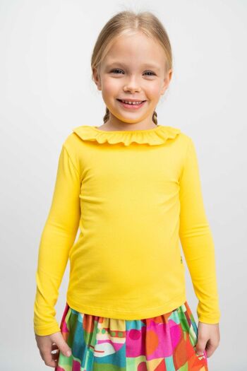 T-SHIRT fille coton - DAHILL JAUNE 1