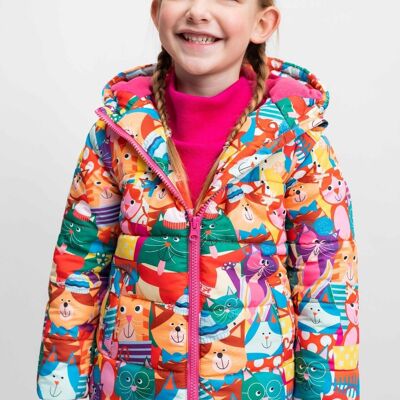 ANORAK ragazza gatti multicolori - DERBYSIDE