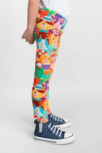 LEGGINGS fille coton chats multicolores - DEBYSIDE 2