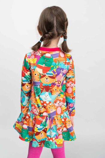 ROBE fille en coton multicolore chats - DEBYSIDE 3