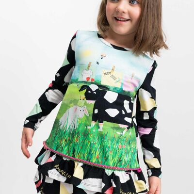 Black cow frog sheep girl DRESS - DUMFRIES