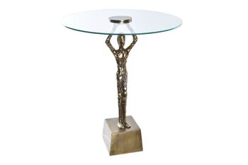 TABLE D'APPOINT ALUMINIUM VERRE 46X46X57 HOMME AL196574 1