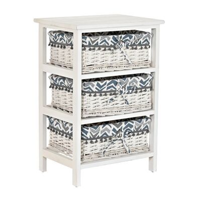 PAULOWNIA WICKER DRAWER 40X29X59 3 DRAWERS DC194304