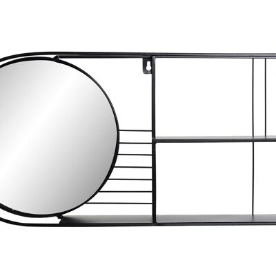 METAL WALL SHELF 59X10X27 BLACK MIRROR LD177997