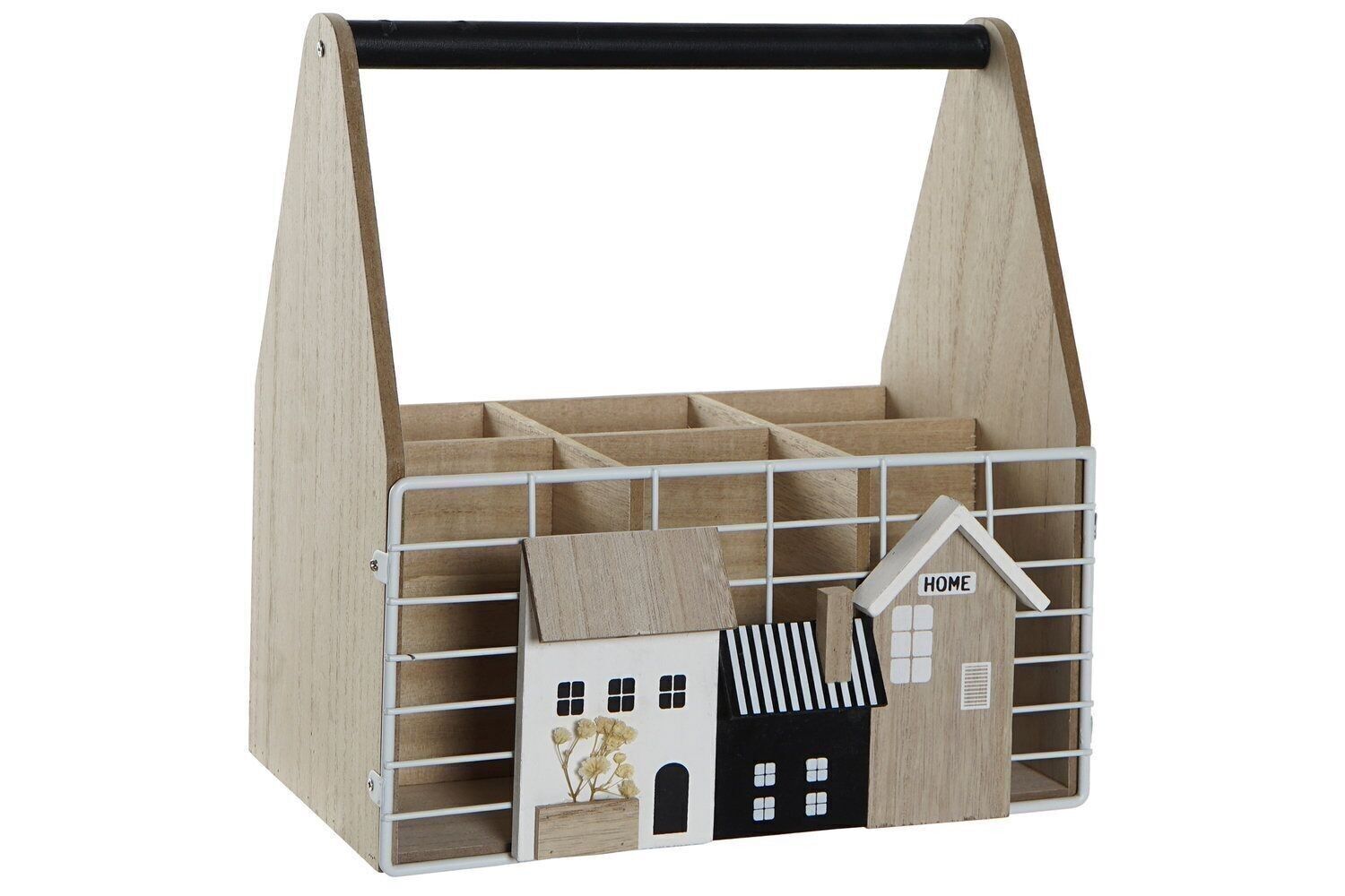 PORTABOTTIGLIE MDF METALLO 26X17X28 CASAS MARRONE NATURALE LD180711