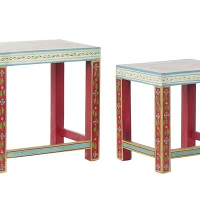 SIDE TABLE SET 2 ACRYLIC HANDLE 45X30X45 LD185324