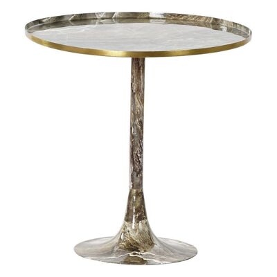 ALUMINUM SIDE TABLE 51X51X51 SIMIL MARBLE LD185800