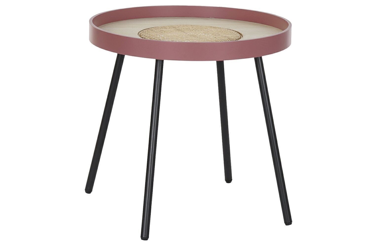 TAVOLINO BASSO MDF VIMINI 45X45X44 ROSA LD191469