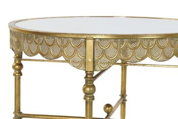 TABLE D'APPOINT MÉTAL MIROIR 61X61X45 CUIVRE LD192177 3