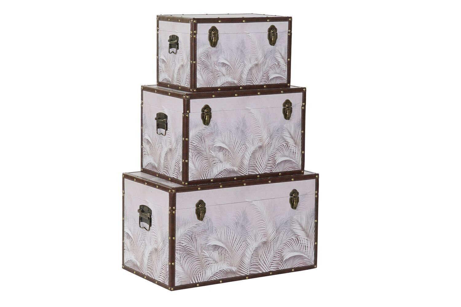 BAULE SET 3 CANVAS MDF 59,5X34X34 TROPICAL GREY LD193800