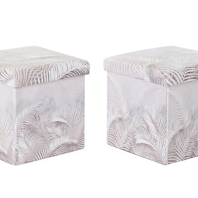 BOÎTE PLIANTE PU 34X34X34 TROPICAL 2 ASSORTIMENTS. LD193802