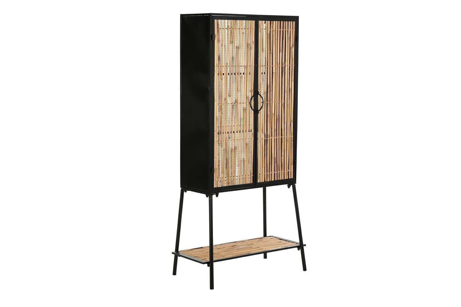 CREDENZA METALLO RATTAN 65X35X130,5 NERO LD196050