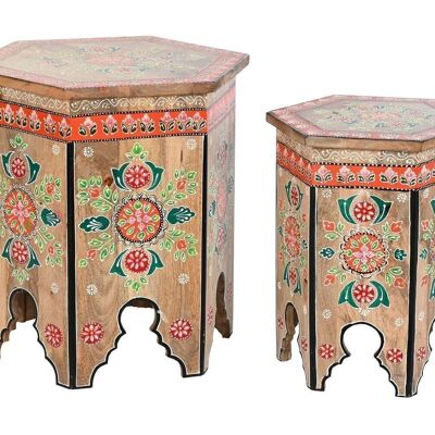 TABLE D'APPOINT SET 2 POIGNEE ACRYLIQUE 48X41,5X49 LD200058