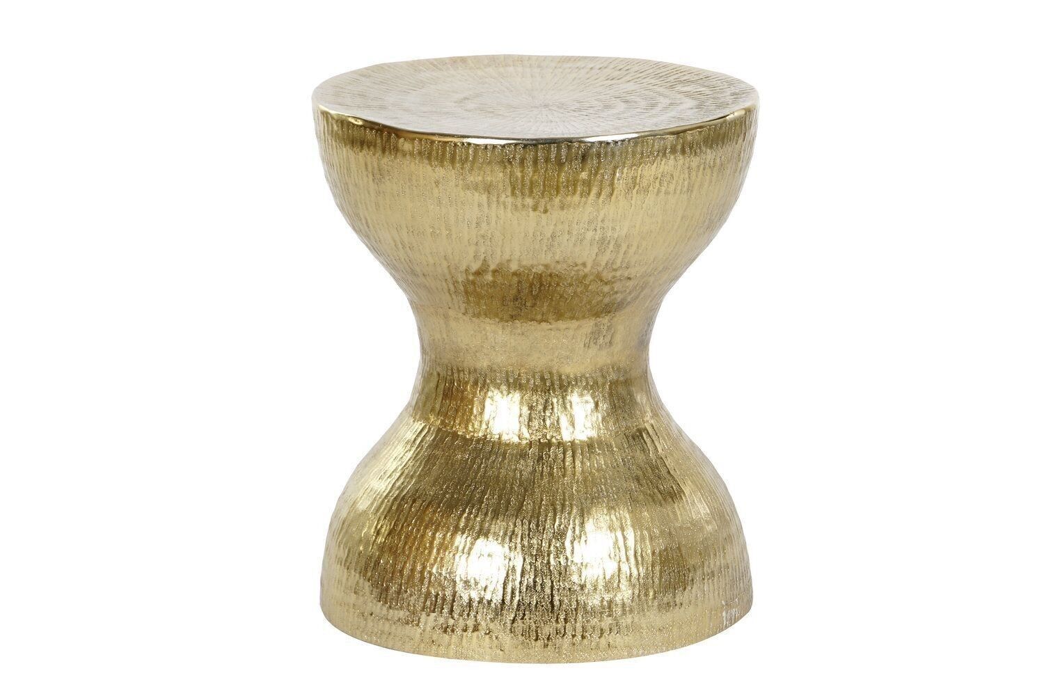 TAVOLINO SERVO ALLUMINIO 38X38X45 LINEATO DORATO LD205519