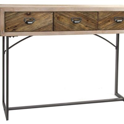 WOOD METAL CONSOLE 110X32X85 NATURAL MB143019