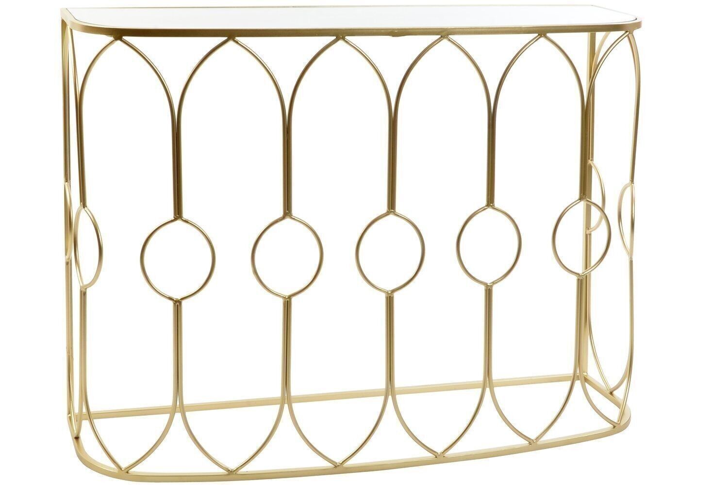 CONSOLLE SPECCHIO METALLO 106X33X81 DORATO MB156065