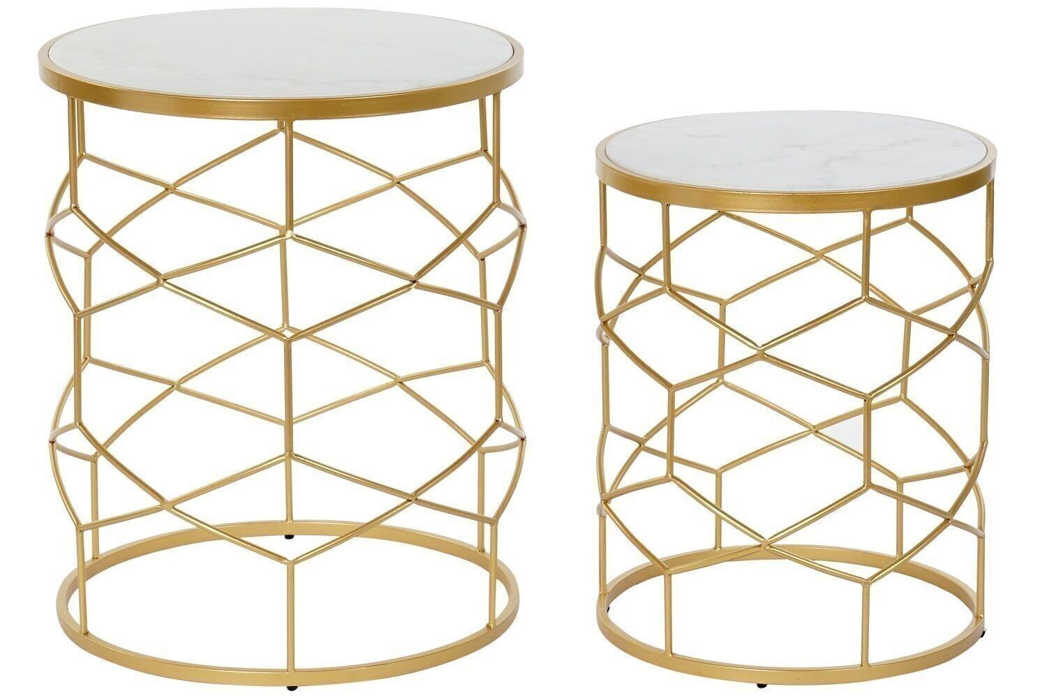 SET TAVOLINO 2 METALLO 46X46X57 GEOMETRICO MB163177