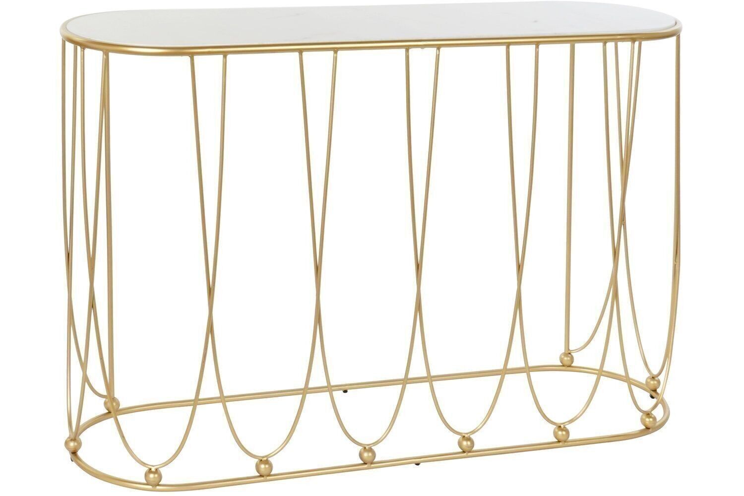 CONSOLLE METALLO MARMO 115X35X78 DORATO MB163183