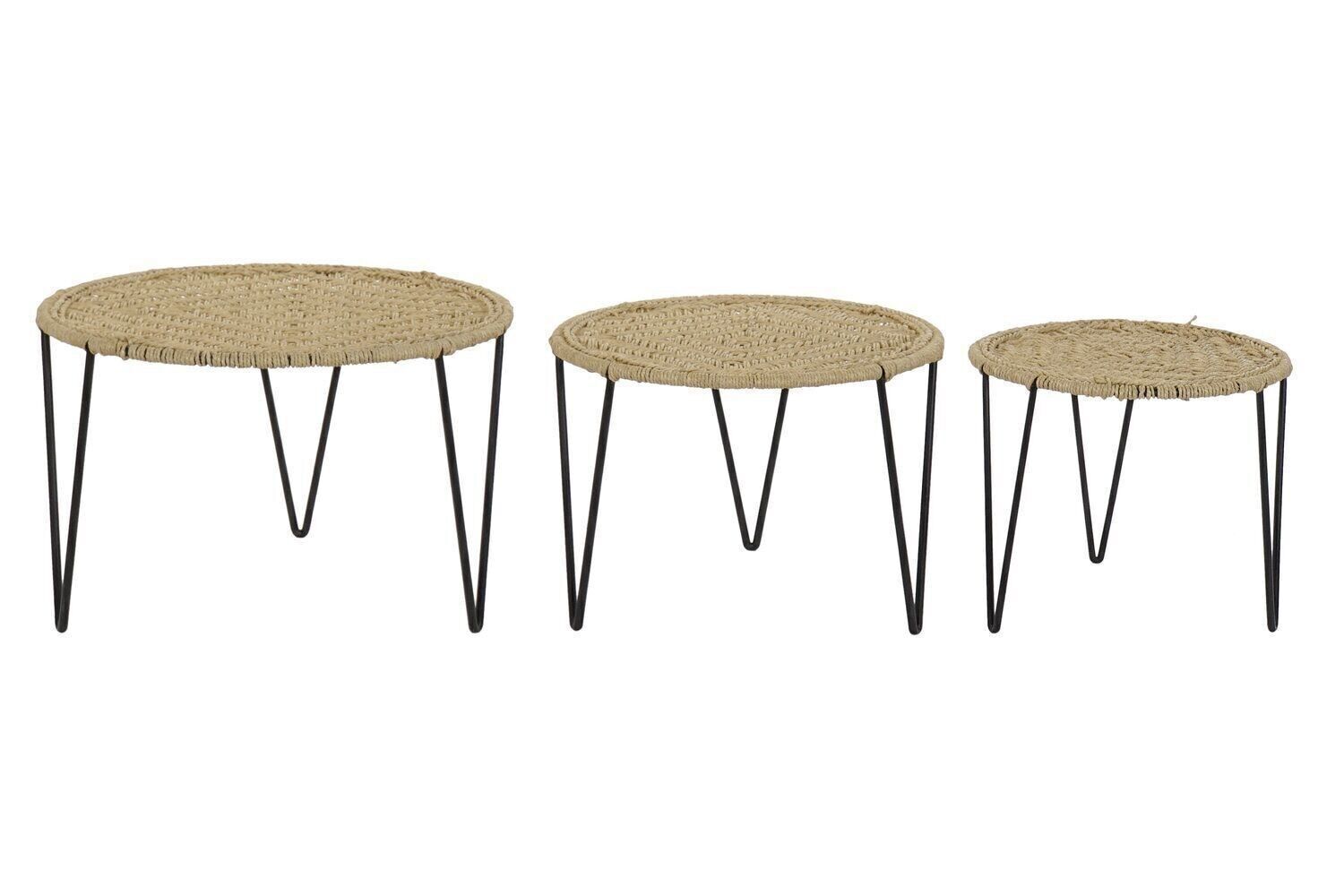 TAVOLINO SET 3 CORDA METALLICA 62X62X40,5 MB170494