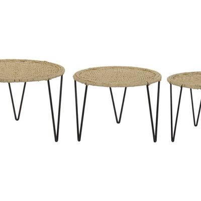 SIDE TABLE SET 3 METAL ROPE 62X62X40.5 MB170494