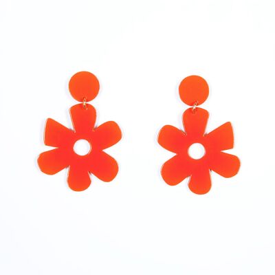 Capucine XL Fluo Orange Earrings